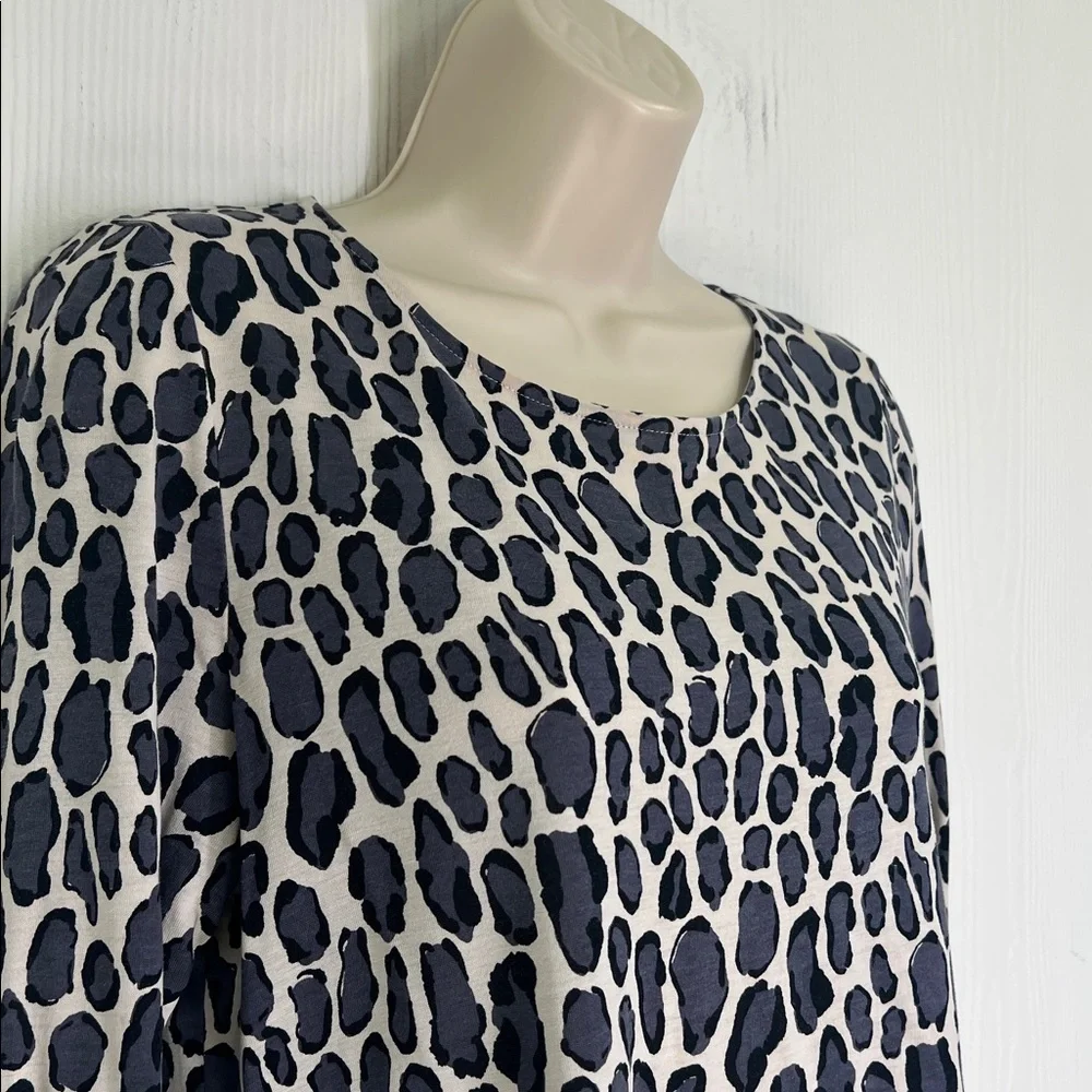Boden - Leopard Colorful  Animal Print Round Neck Long Sleeve Blouse Size 6 - Picture 4 of 10